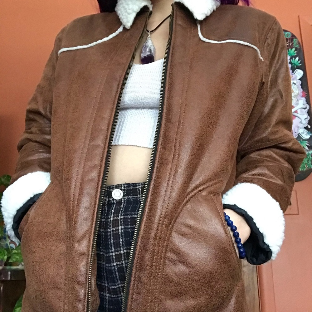 Fluffy moto jacket